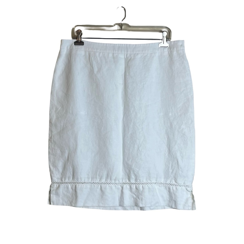 Melanie Lyne off white 100% linen skirt. Size 14